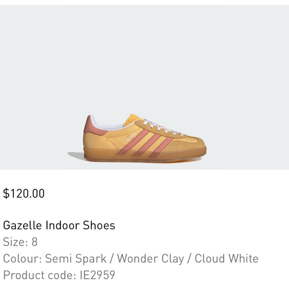 Adidas Gazelle Indoor Shoes - Semi Spark and Cloud White